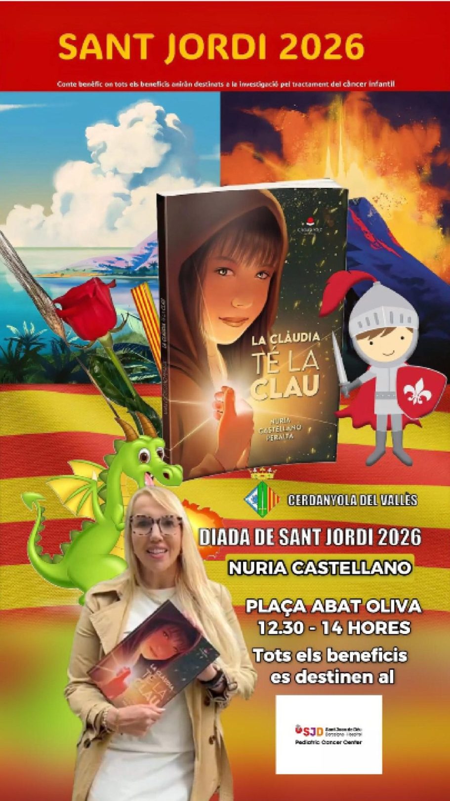 FIRMA DE LIBROS EN CERDANYOLA DEL VALLÈS, DIADA DE SANT JORI, PLAÇA ABAT OLIVA DE 12.30 A 14 HORAS